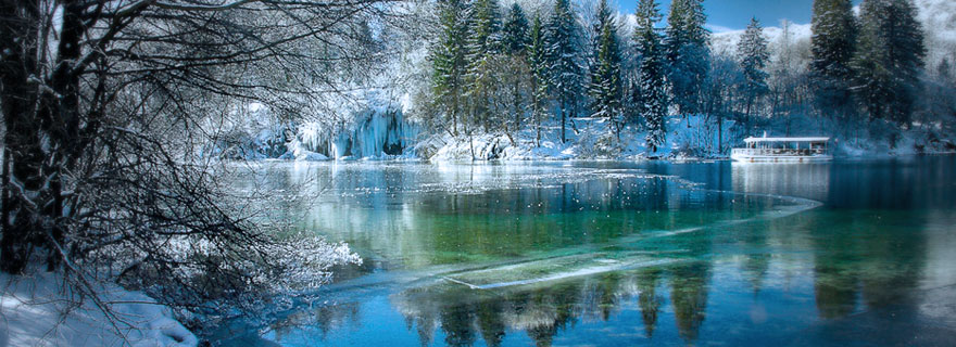 lagos plitvice en invierno