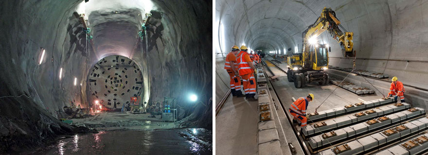 construcción del tunel